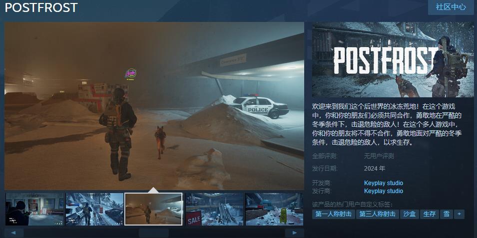 末日生存游戏《POSTFROST》Steam页面上线 2024年发售(末日生存游戏排行榜前十名)