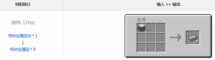 我的世界格雷科技6模组特林金属锭有什么用