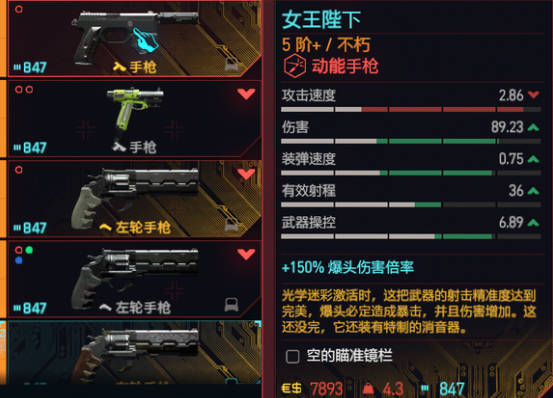 《赛博朋克2077：往日之影》dlc武器 女王陛下怎么样