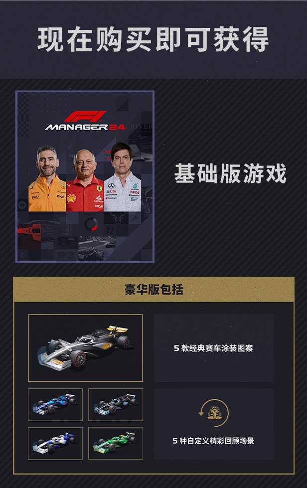 《F1车队经理2024》游戏豪华版内容介绍