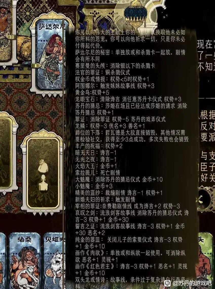 《苏丹的游戏》苏丹感兴趣的贡品介绍