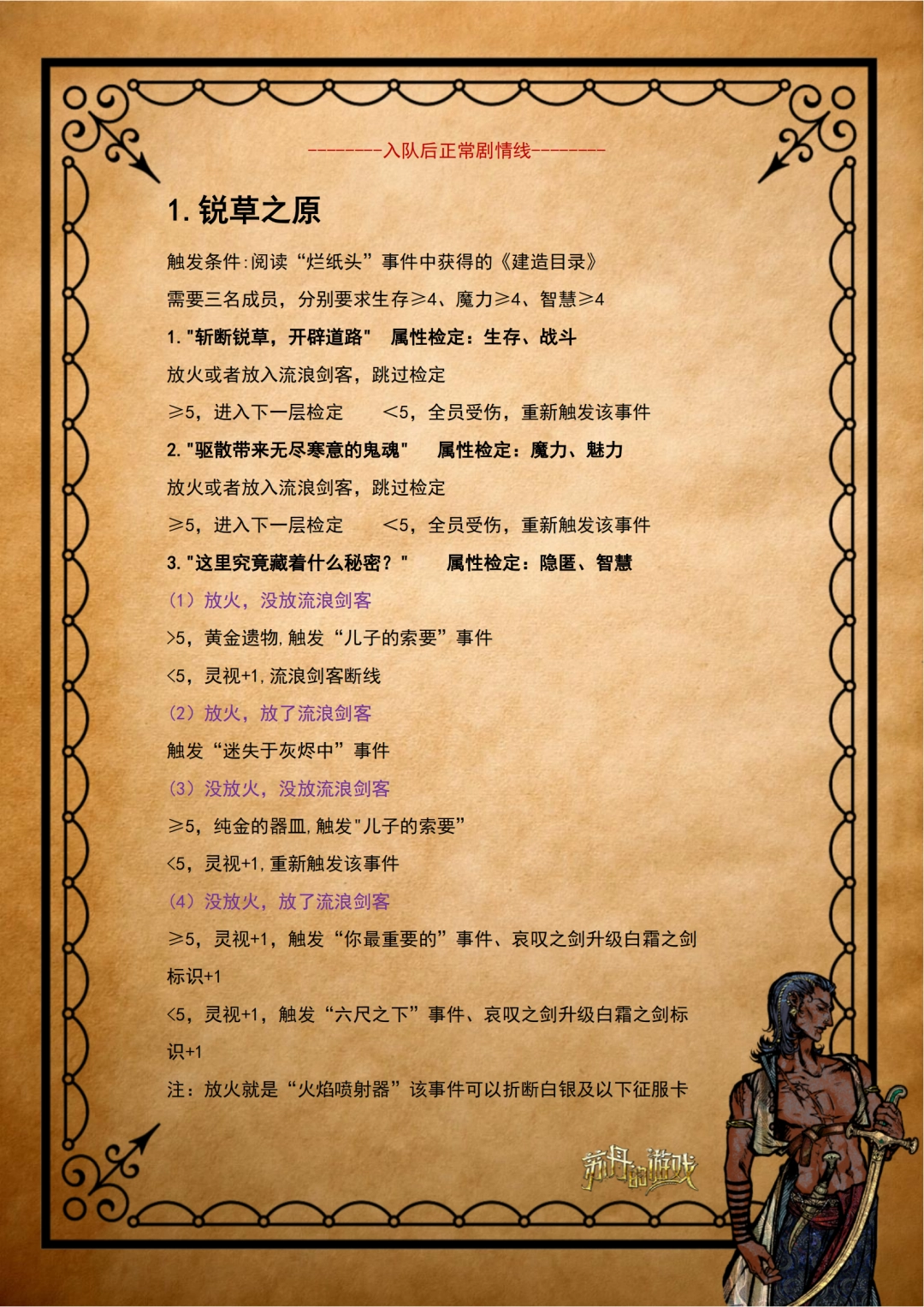 《苏丹的游戏》流浪剑客全剧情攻略分享