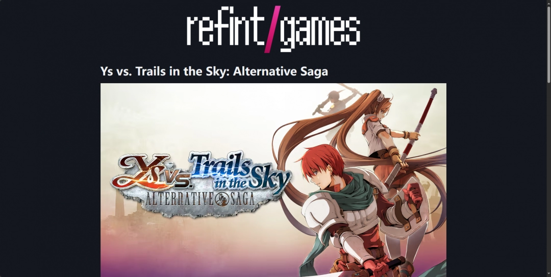 《伊苏VS空之轨迹》游戏官网地址介绍