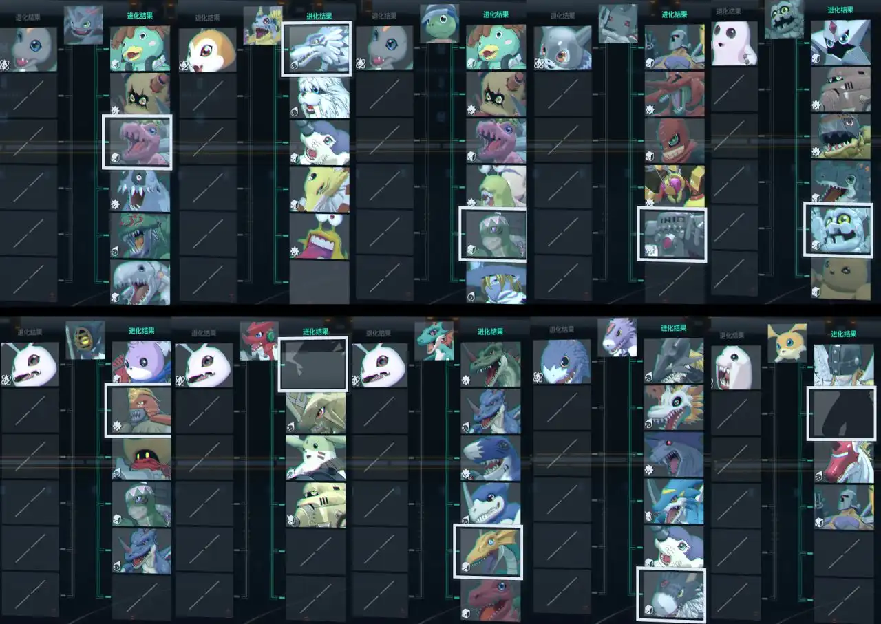 《数码宝贝物语：时空异客》前期数码兽的分支进化图分享