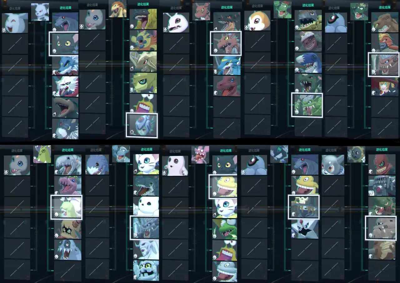 《数码宝贝物语：时空异客》前期数码兽的分支进化图分享