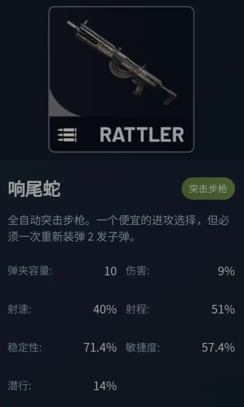 《ARC Raiders》武器响尾蛇数值分享